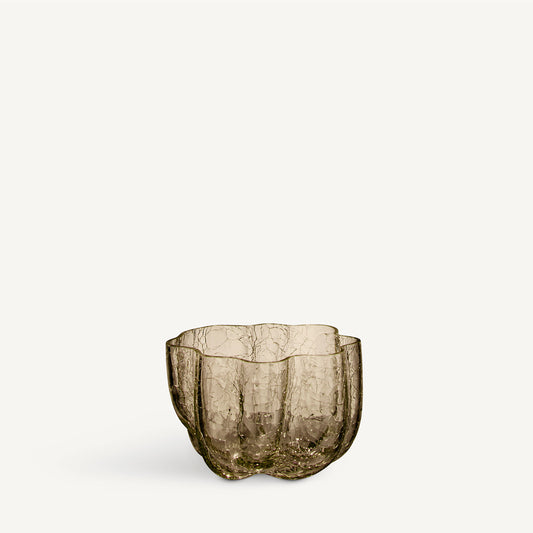 Crackle Bowl/Votive Taupe