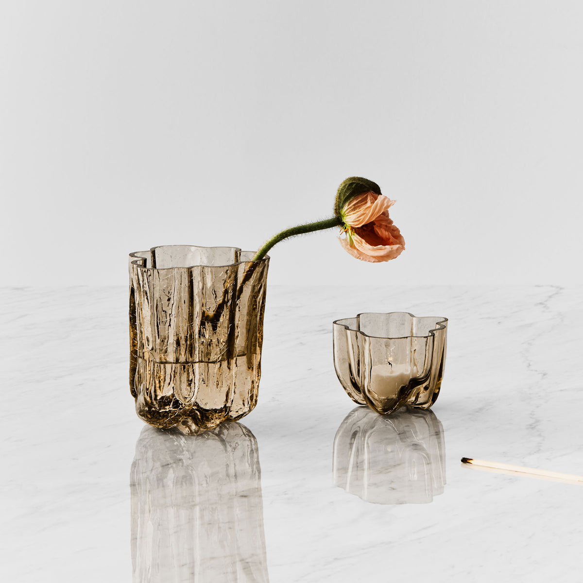 Crackle Bowl/Votive Taupe