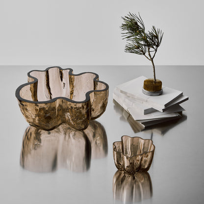 Crackle Bowl/Votive Taupe