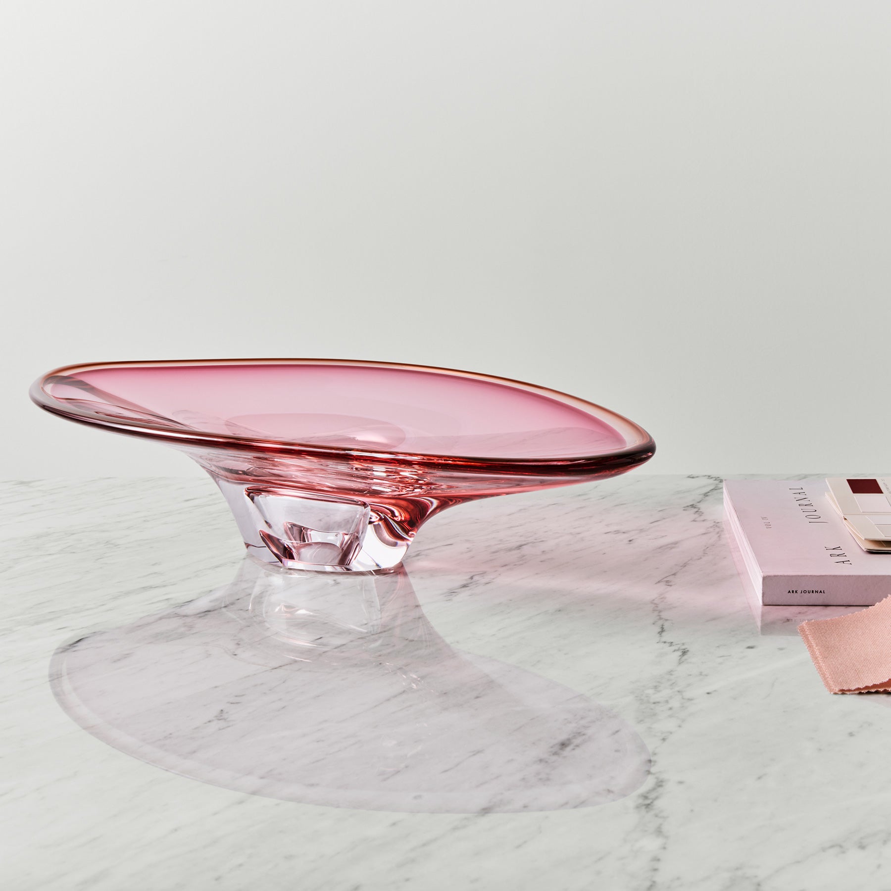Kosta Boda Vision Dish Pink/Amber Crystal Glass Decor