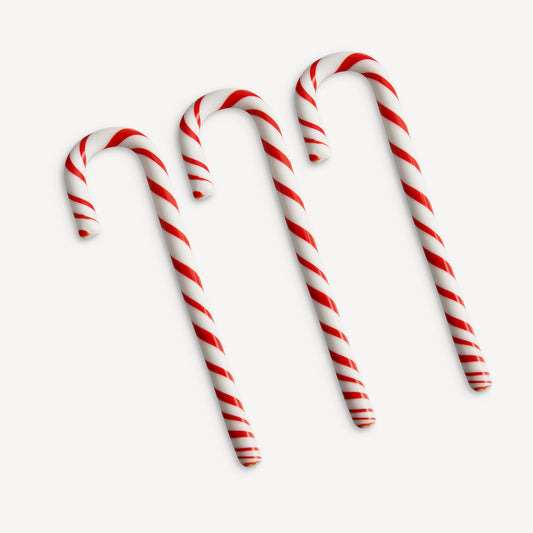 Polka Candy Cane White/red Set Of 3