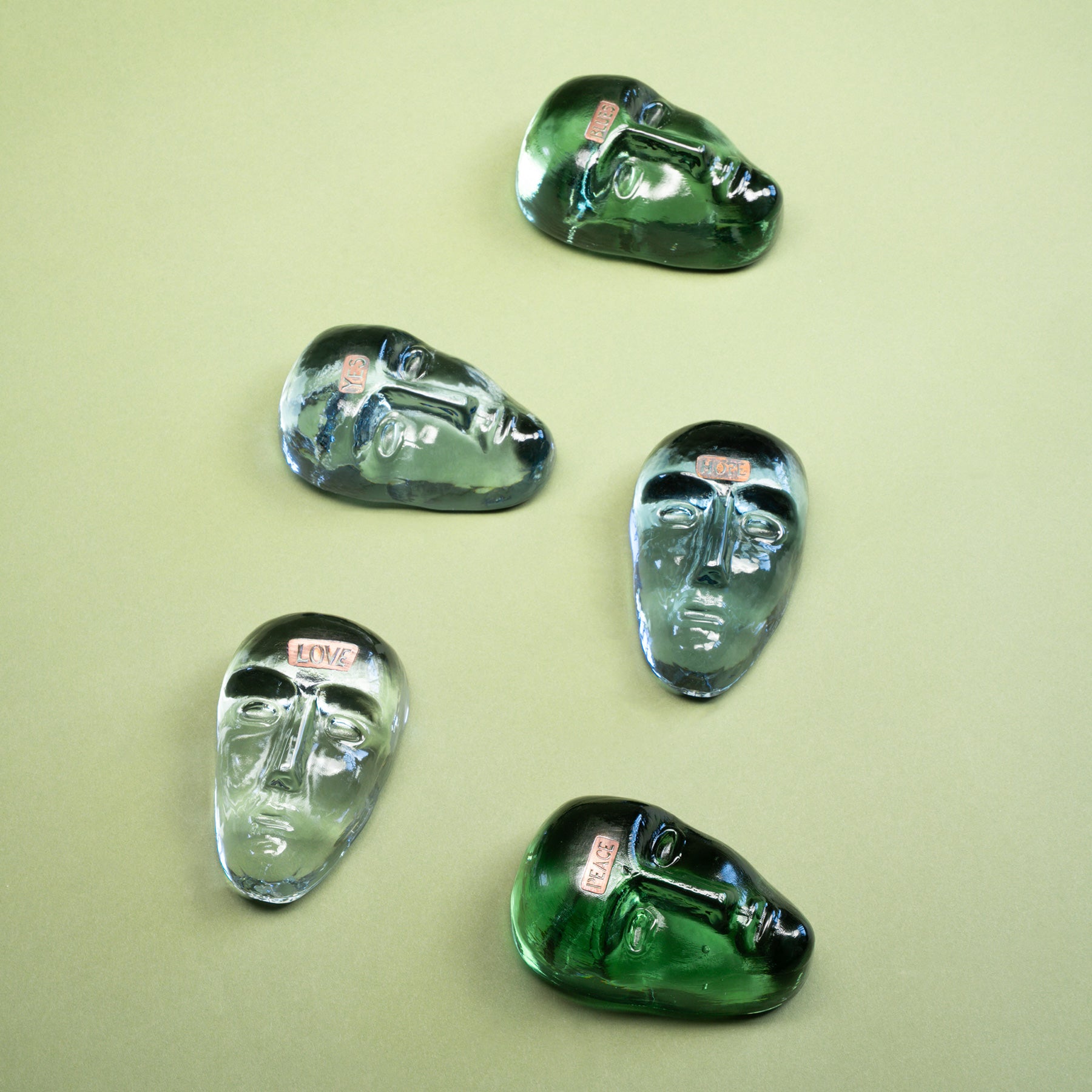 Kosta Boda Companion Love Circular Head Blue Green Crystal Glass