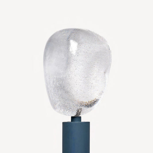 Crystal Abstract Head XL II mounted on a cylinder pole, designed by Bertil Vallien