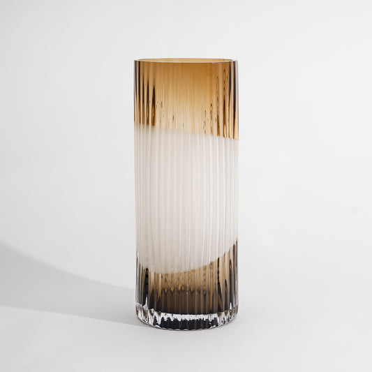 Plissé Vase Brown Cream ED-10