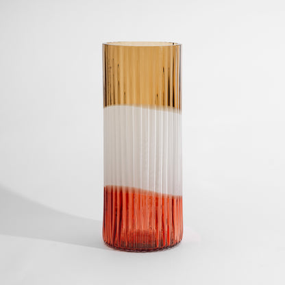 Plissé Vase Brown Cream Red ED-10
