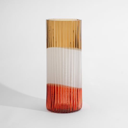 Plissé Vase Brown Cream Red ED-10
