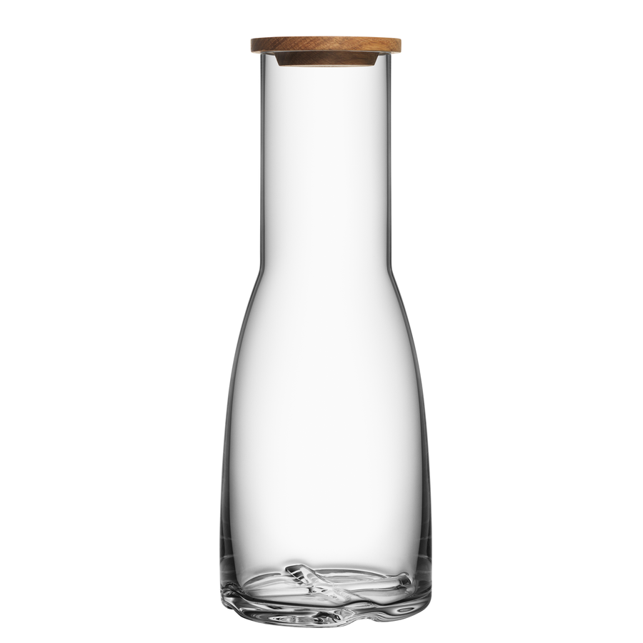 Bruk Carafe with Oak Lid Clear